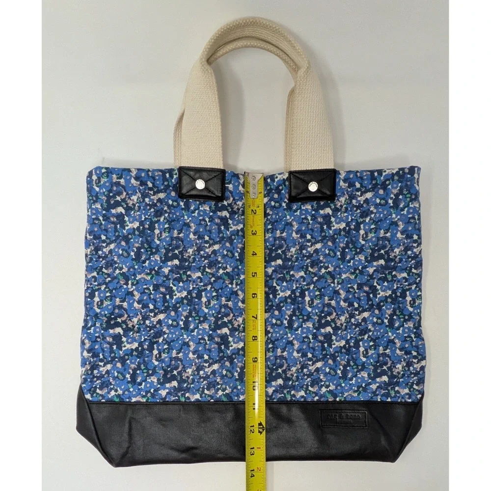 Rag & Bone New York Tote Bag Blue Floral Fabric Lightweight Bag